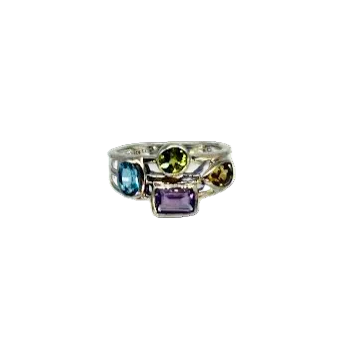 Amethyst, Blue Topaz, Citrine and Peridot Ring