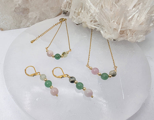 LEAD WITH LOVE-Kunzite/Green Aventurine/Prehnite Jewelry Set
