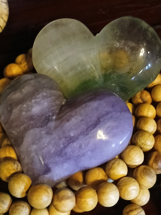 Rainbow Fluorite Heart