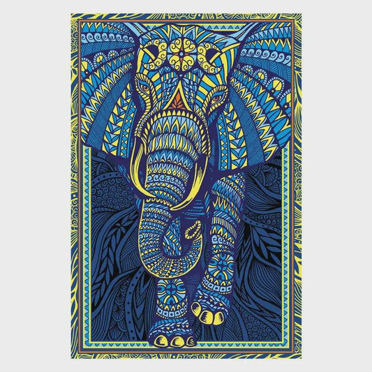 3D Tribal Elephant Tapestry