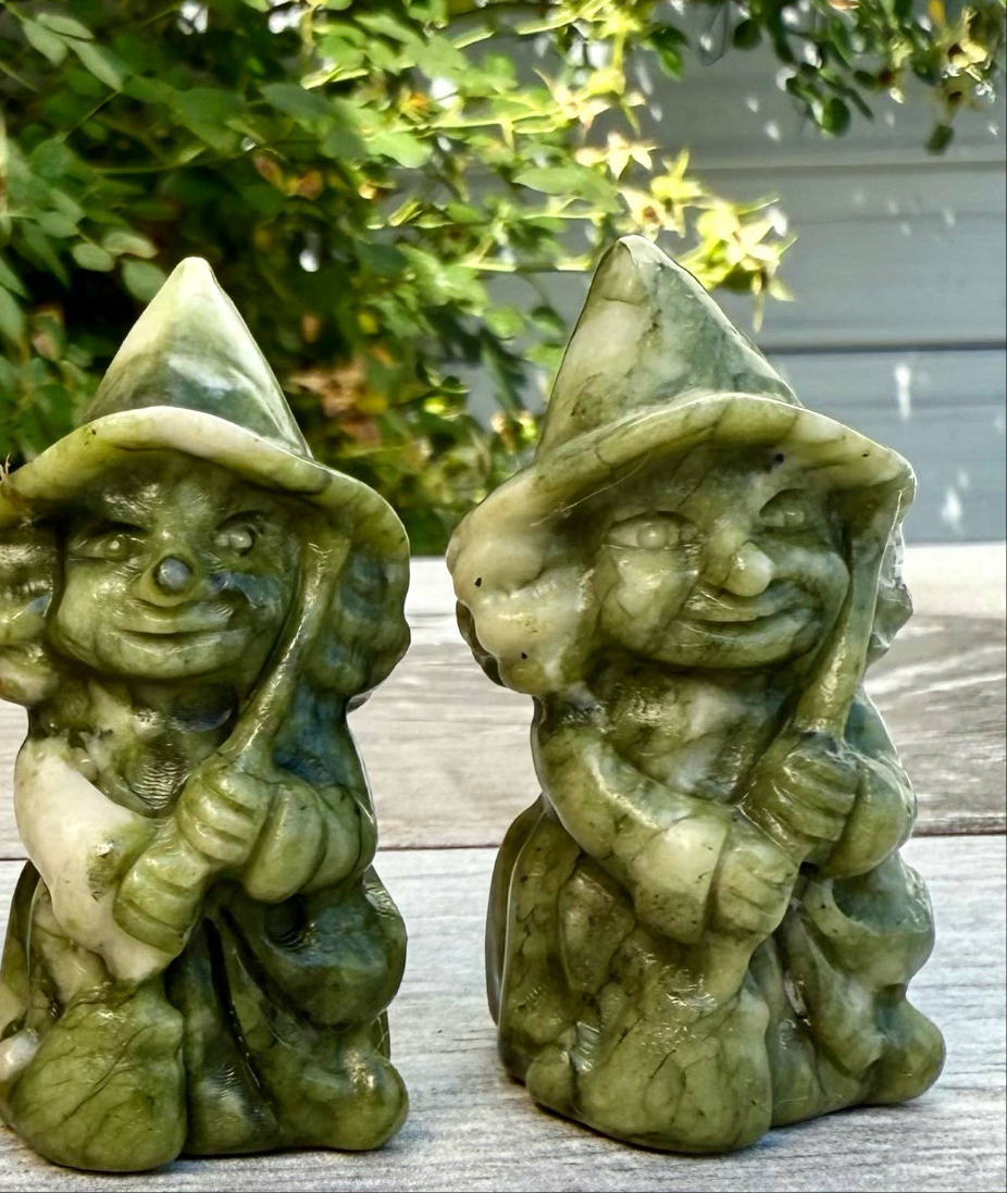 6cm Natural Nephrite Jade Witch Healing Energy