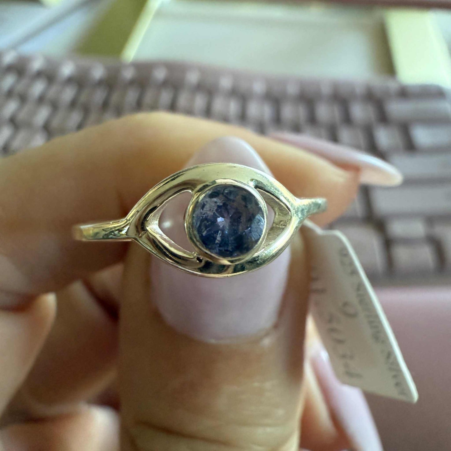 Tanzanite Third Eye Sterling Silver Ring – Size 9 – Intuition, Insight & Spiritual Vision