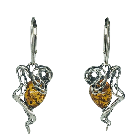 Amber Snake Earrings