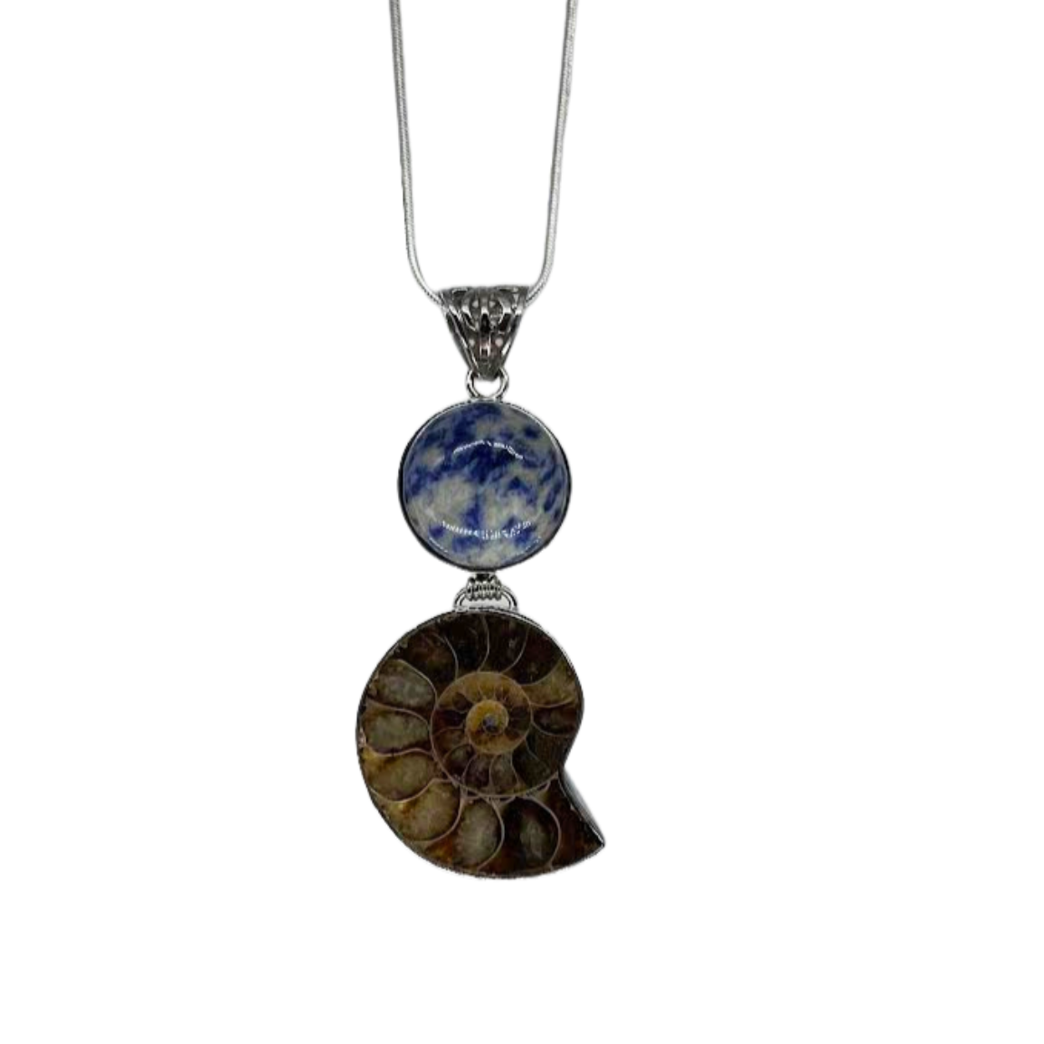 Ammonite and Sodalite Necklace