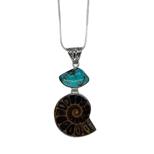 Ammonite and Turquoise Necklace
