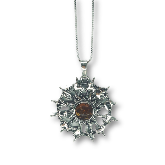 Amber Zodiac Sun Necklace
