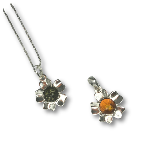 Amber Flower Necklace