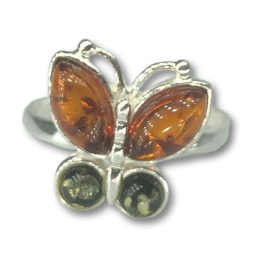 Amber Butterfly Ring
