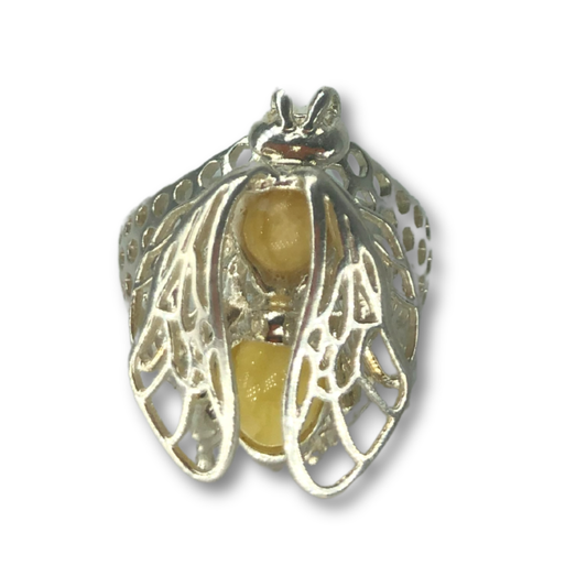 Amber Wasp Queen Ring