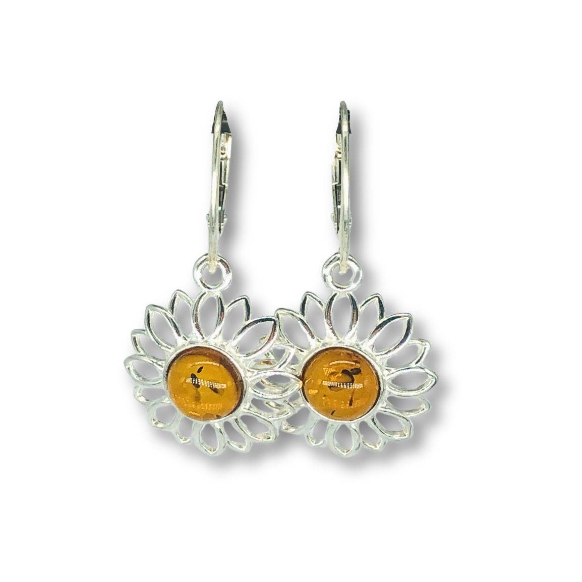 Amber Flower Earrings