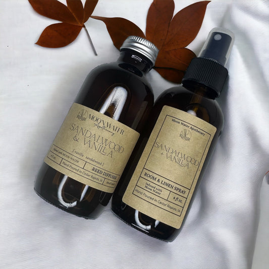Sandalwood + Vanilla - REED DIFFUSER -- by Moon Water Apothecary!