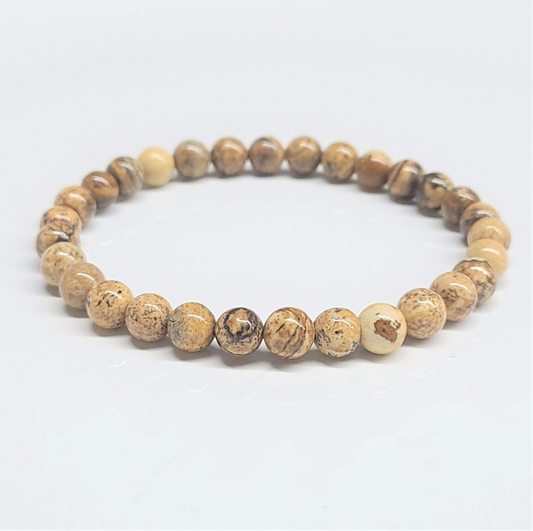 Picture Jasper Round Bead Bracelet - Creative Grounding