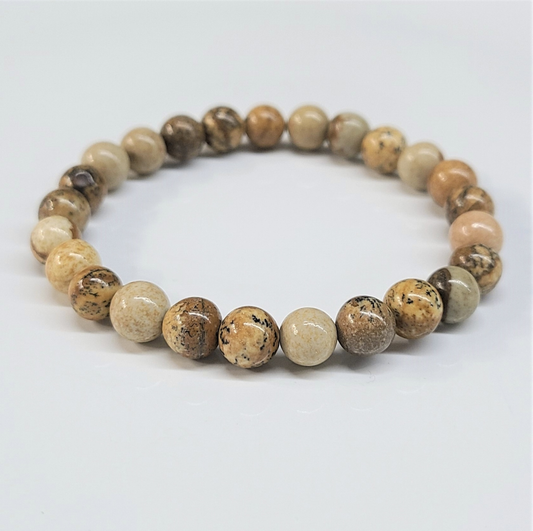 Picture Jasper Round Bead Bracelet - Creative Grounding