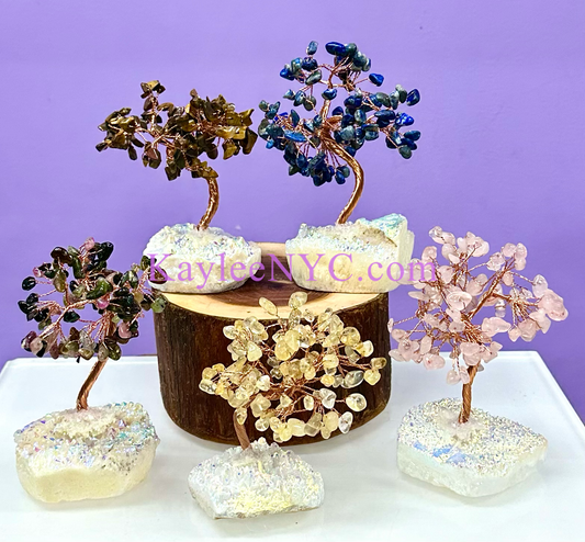 Bonsai Tree with Angel Aura Base Crystal Healing