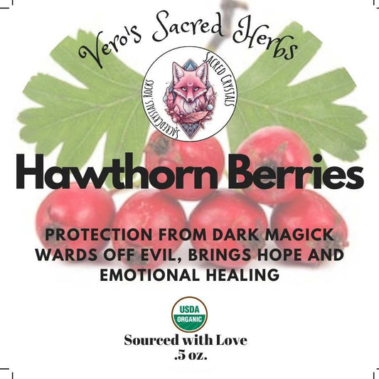 Herb Garden - Organic Whole Hawthorn Berries .5 oz