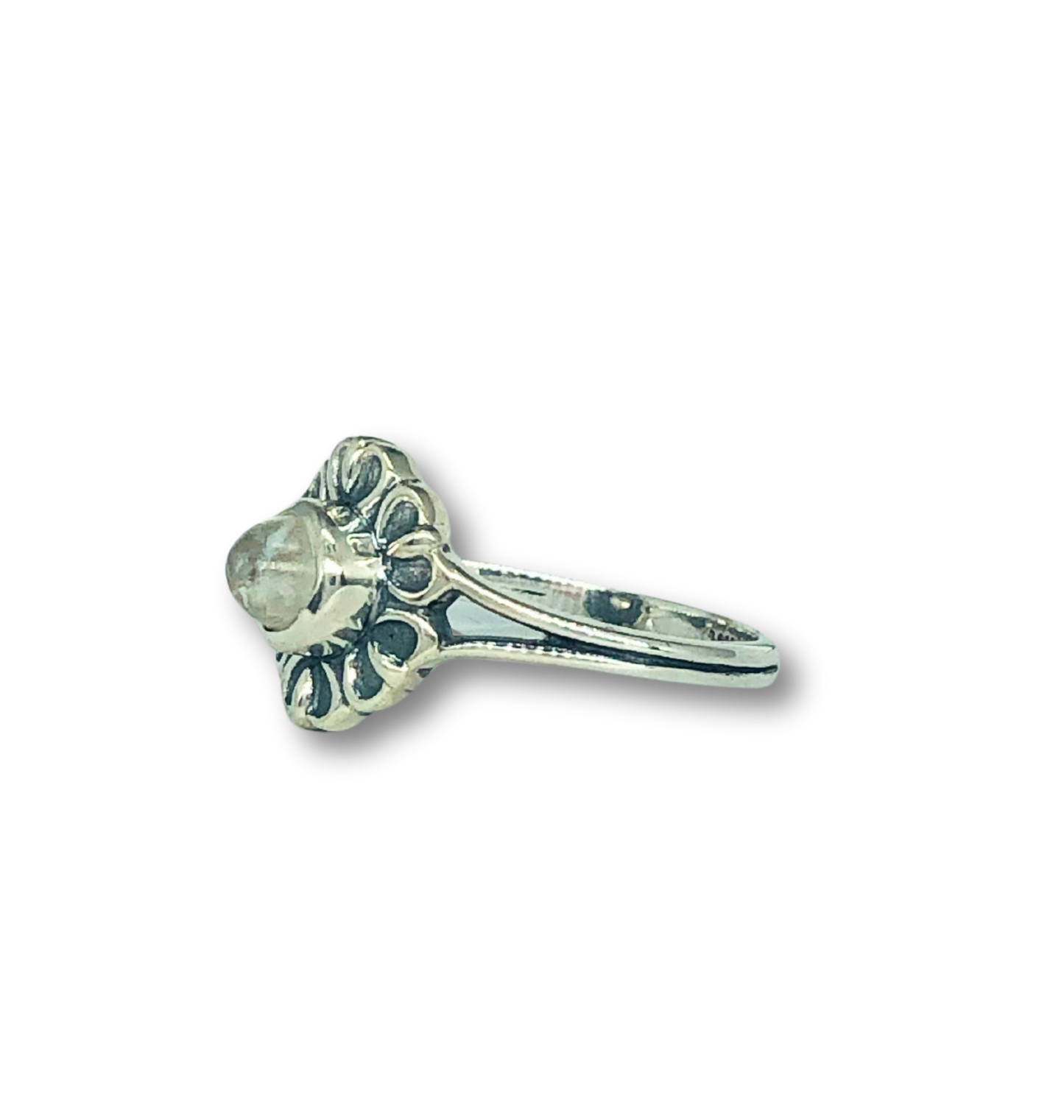 Rainbow Moonstone Flower Ring