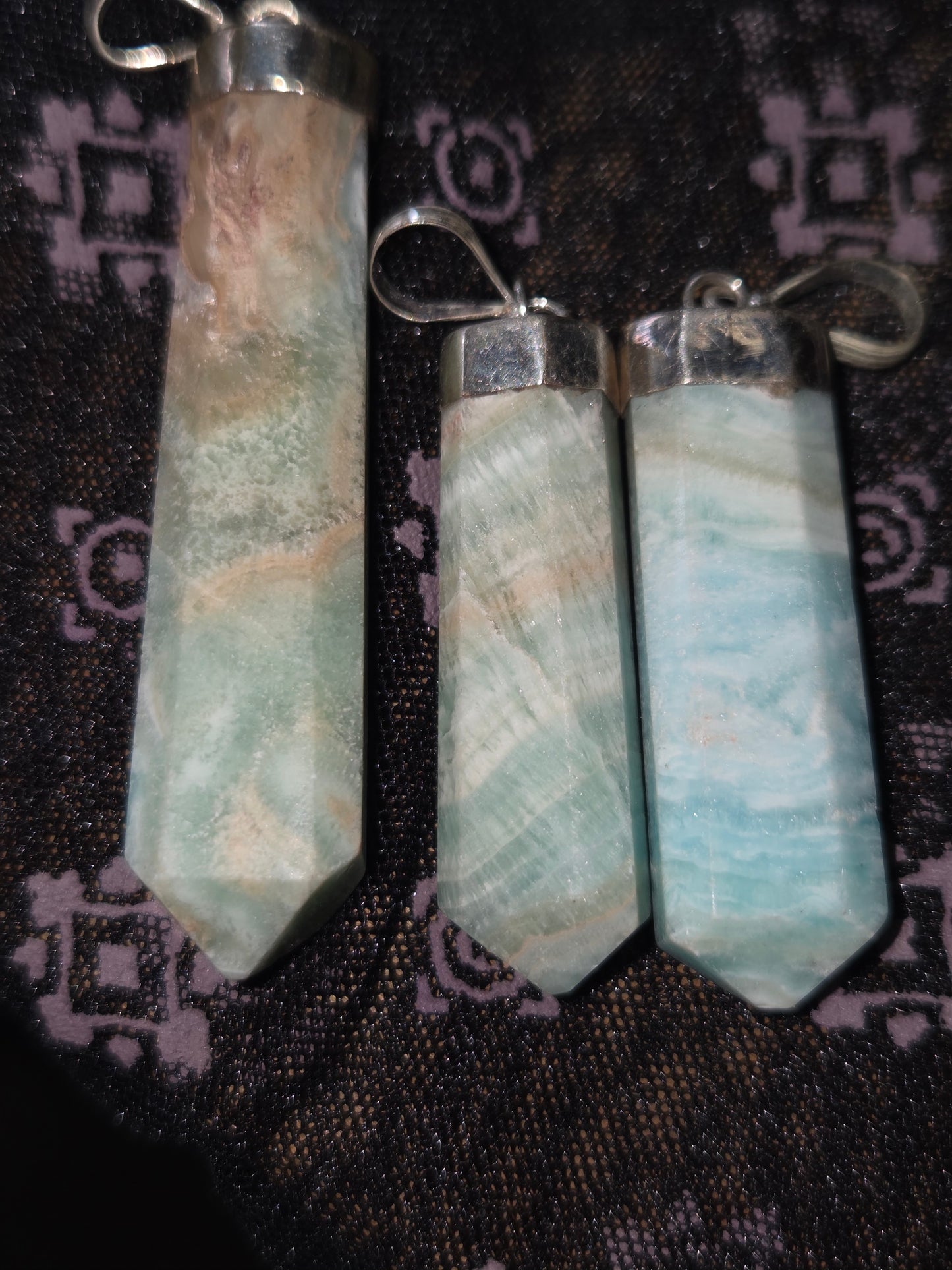 Sterling Silver Caribbean Calcite Point Pendant – Tranquility • Awakening • Calm Communication