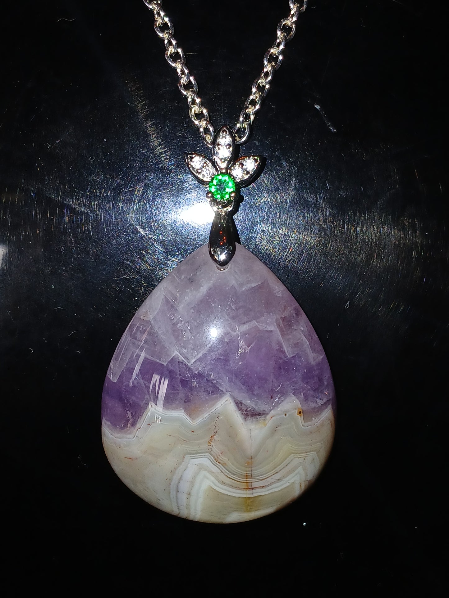 Chevron Amethyst Necklace