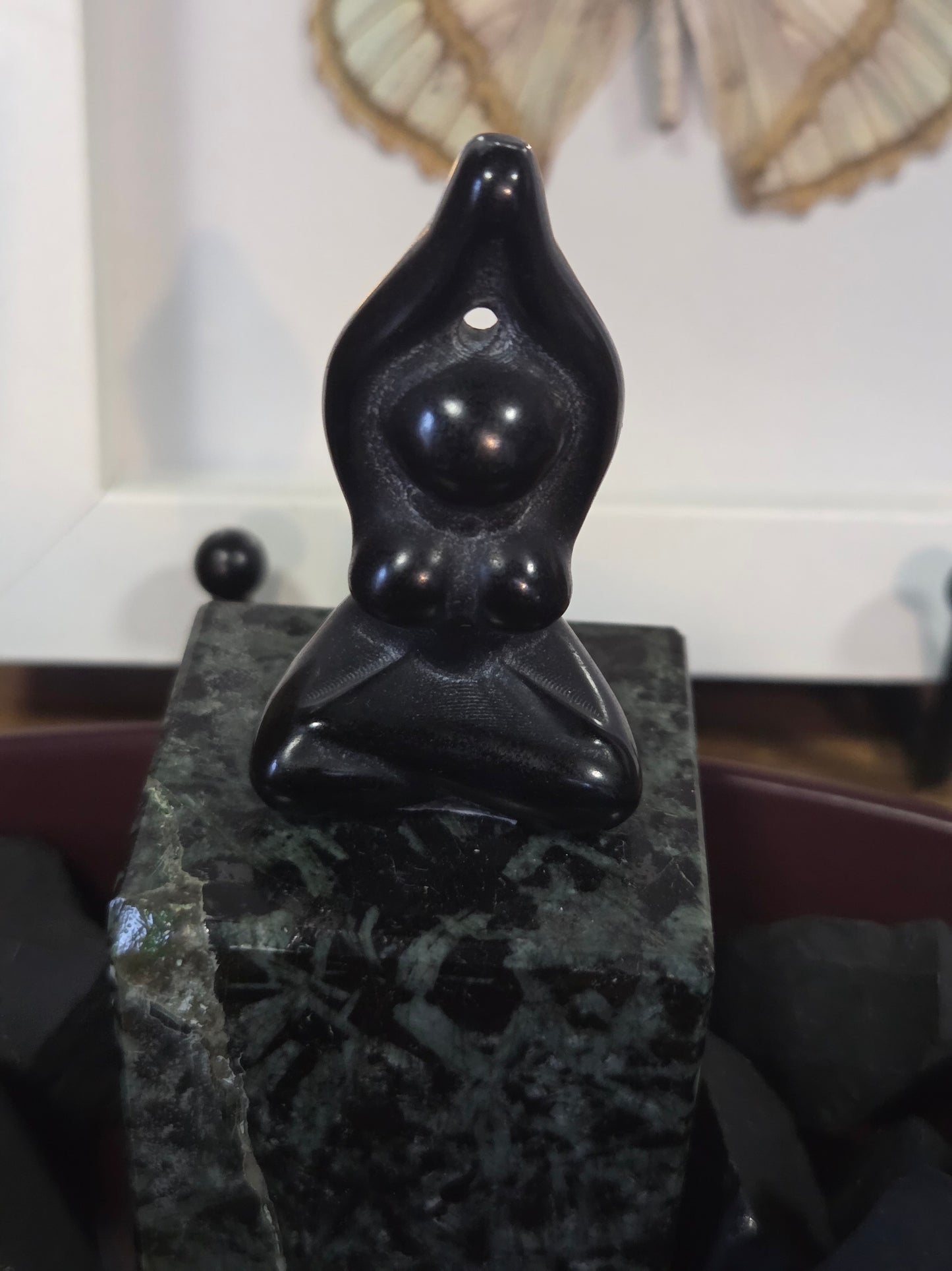 Carved Stone Yoga Goddess Statue – Pocket Deity for Balance & Sacred Space