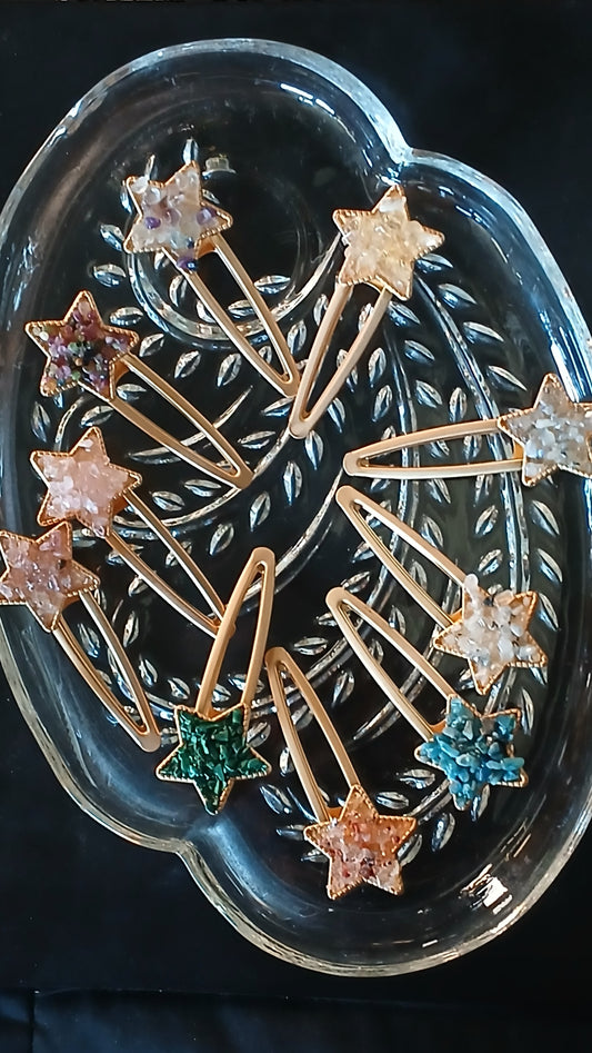 Crystal Chips Star Hair Clip