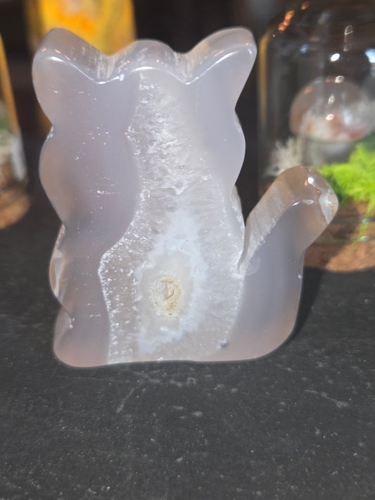 Agate Cat Carving