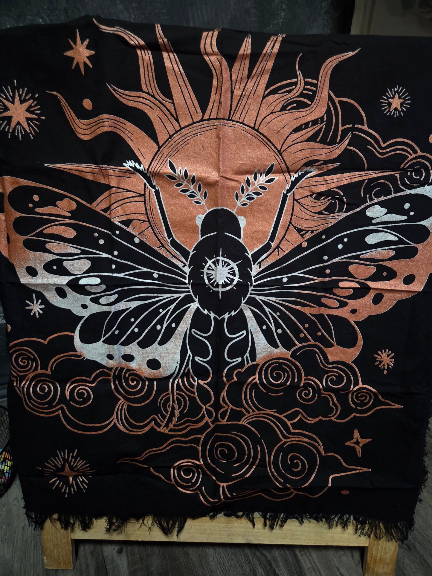The Moth Altar Cloth – 24" x 24" | Celestial & Transformative Ritual Cloth