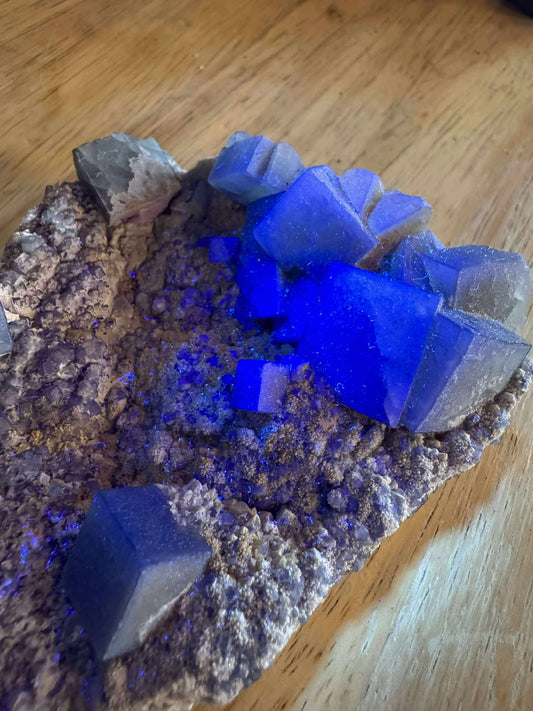 Dark Blue UV-Reactive Fluorite Specimen