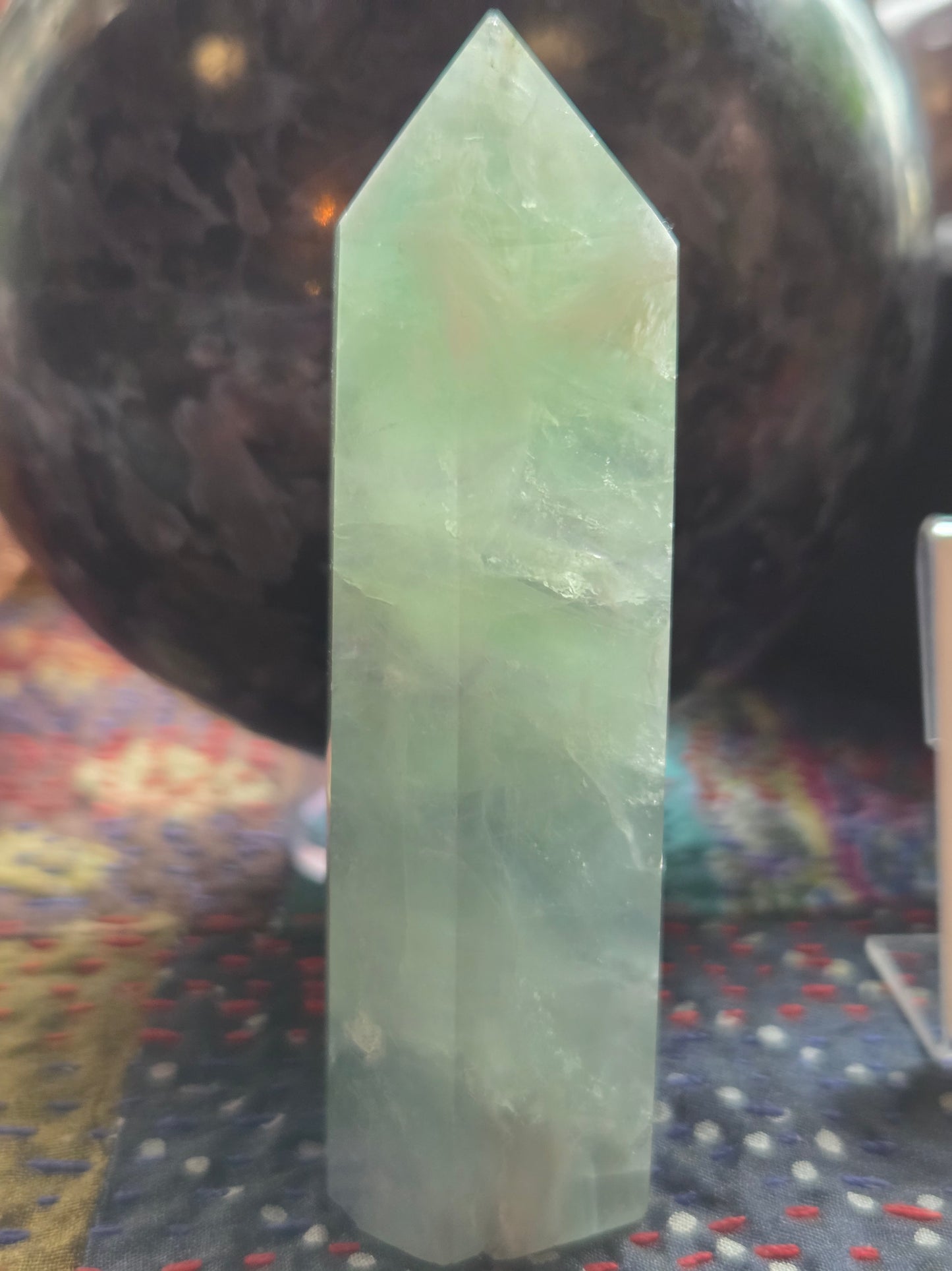 Green Feather Fluorite Tower