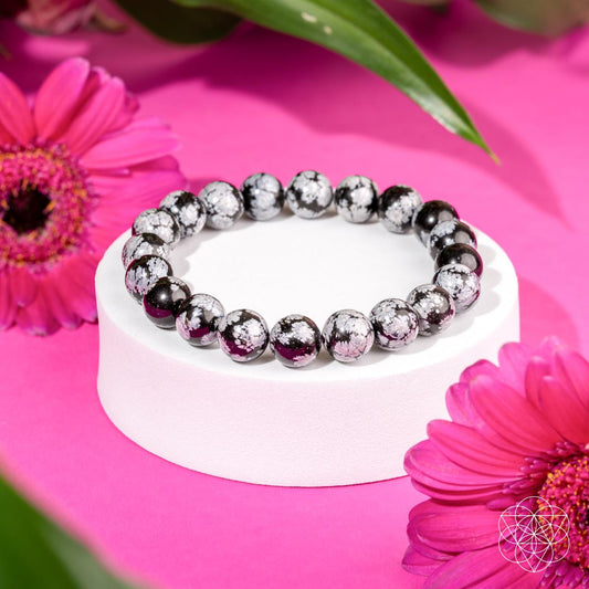 The Pattern Breaker – Snowflake Obsidian Bracelet