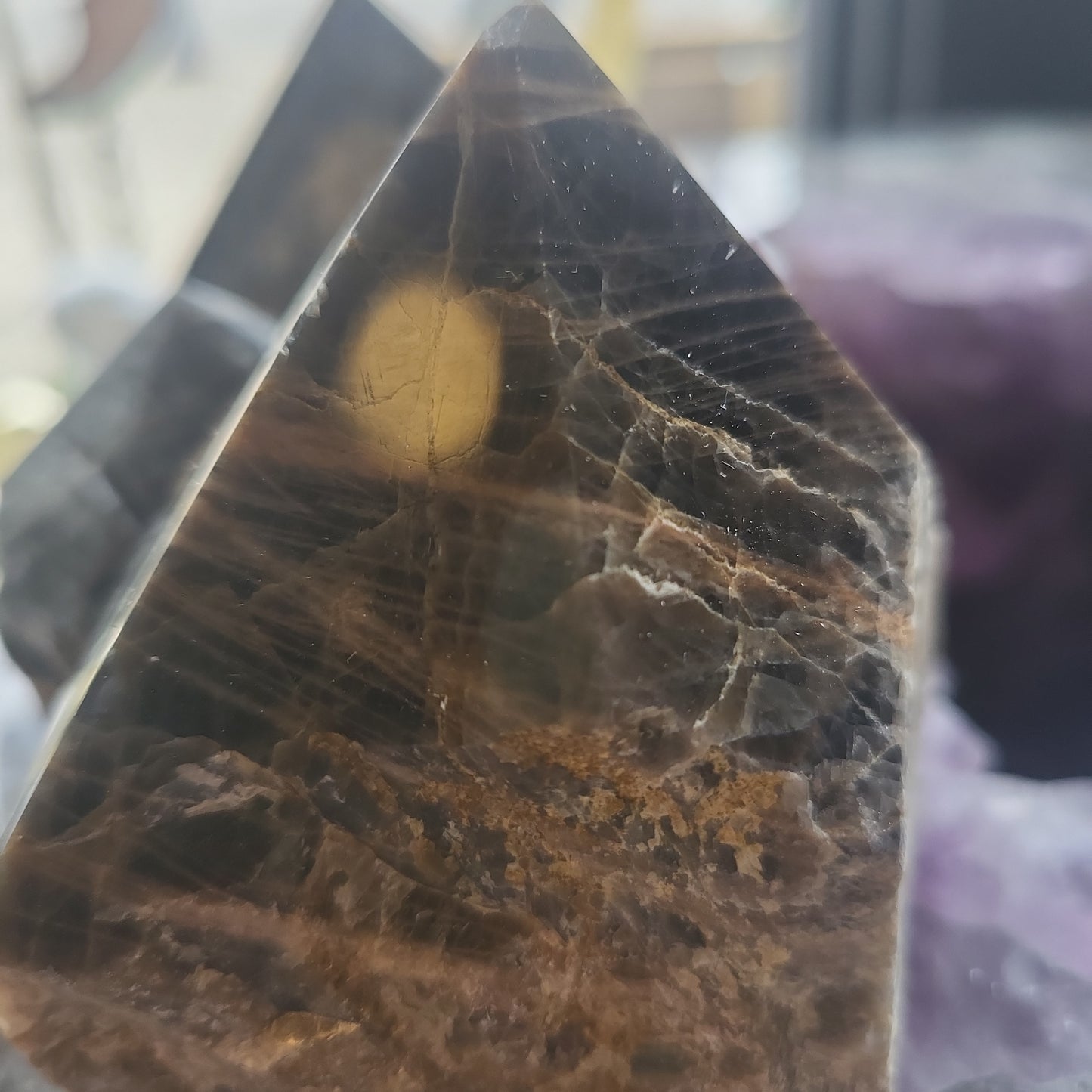 Black Moonstone Polished Point