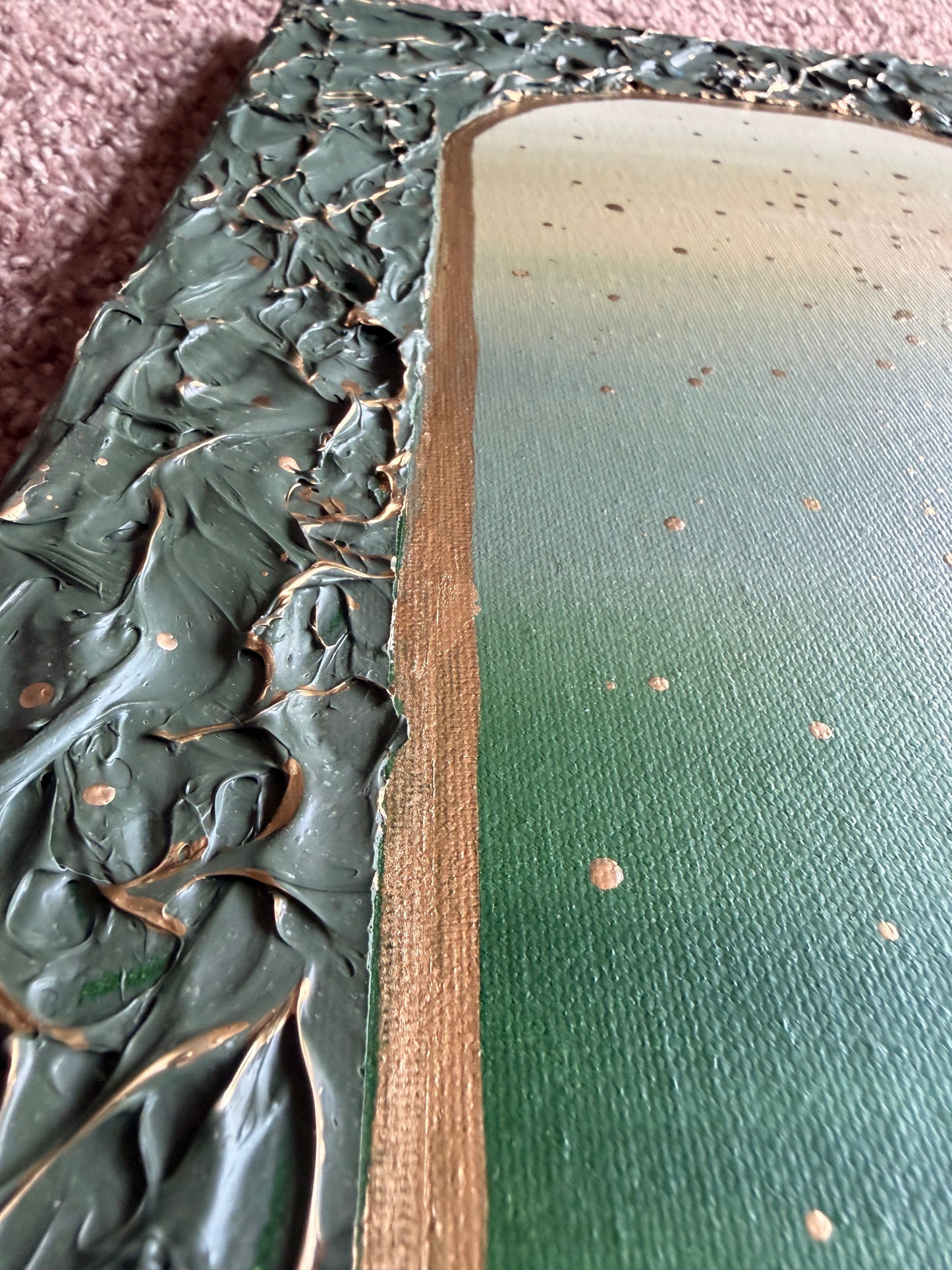 Green & Gold Abstract Arch plaster painting