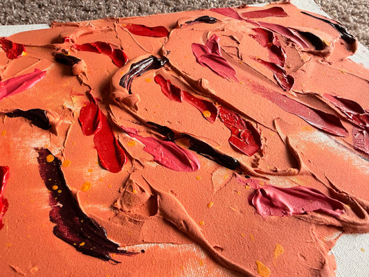 Orange & Red plaster painting
