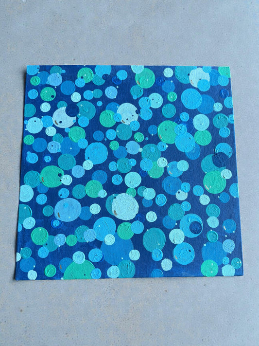 Blue Dot Canvas Painting 10x10