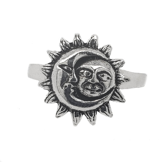 Crescent Moon & Sun Ring