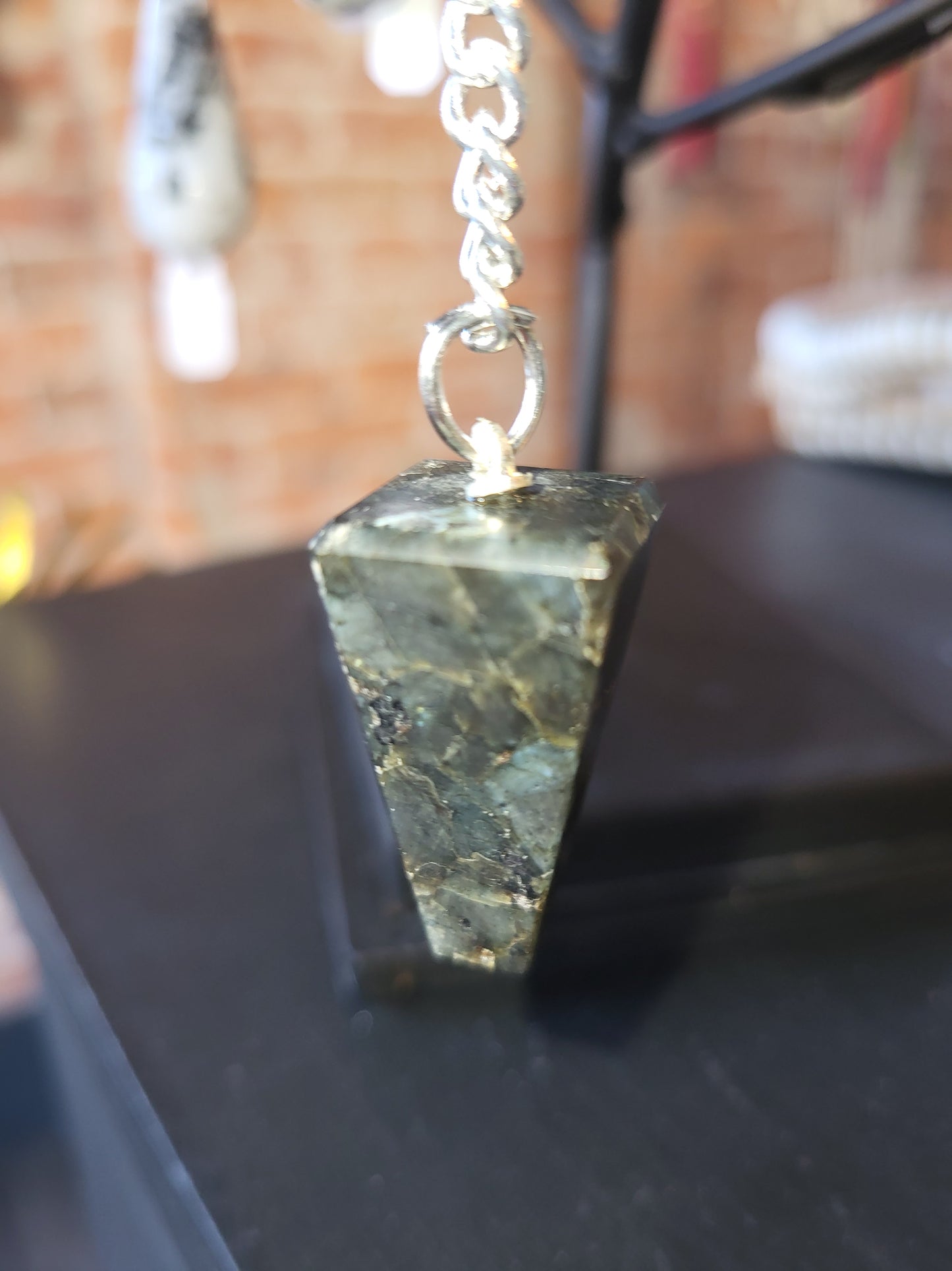 Larvikite Obelisk Keychain