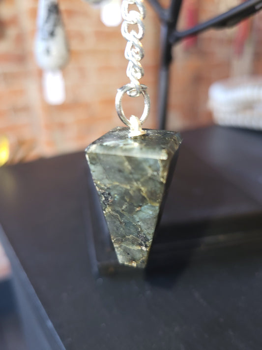 Larvikite Obelisk Keychain