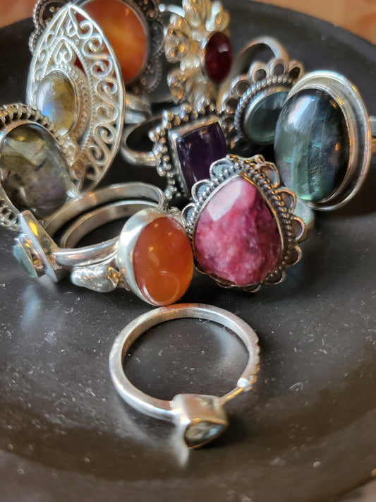 Sterling Silver Gemstone Rings