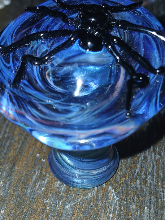 Handblown Glass Spider Mushroom