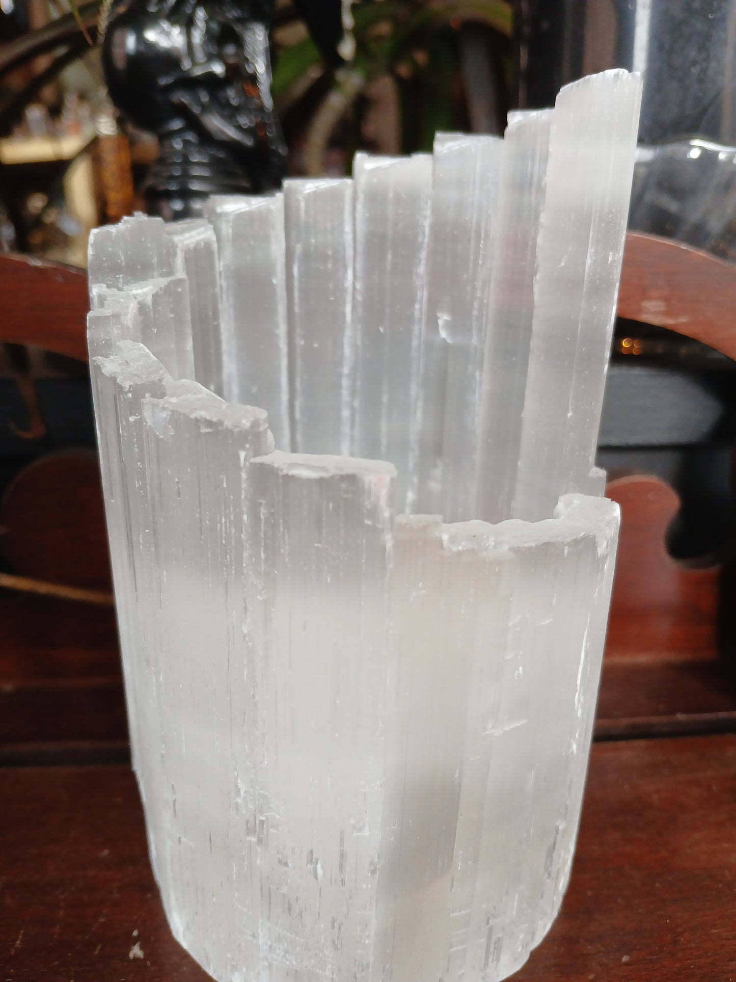 Selenite Spiral Candle Holder