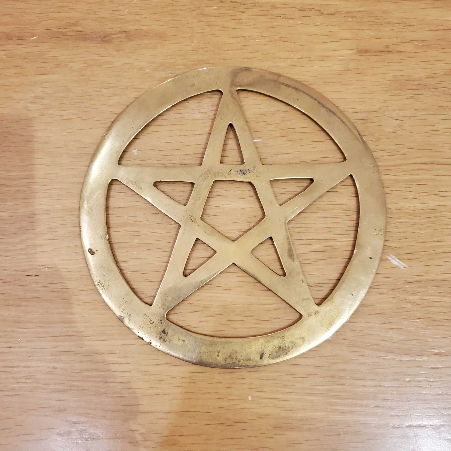 Plated Brass Pentacle Alter Tiles - Large
