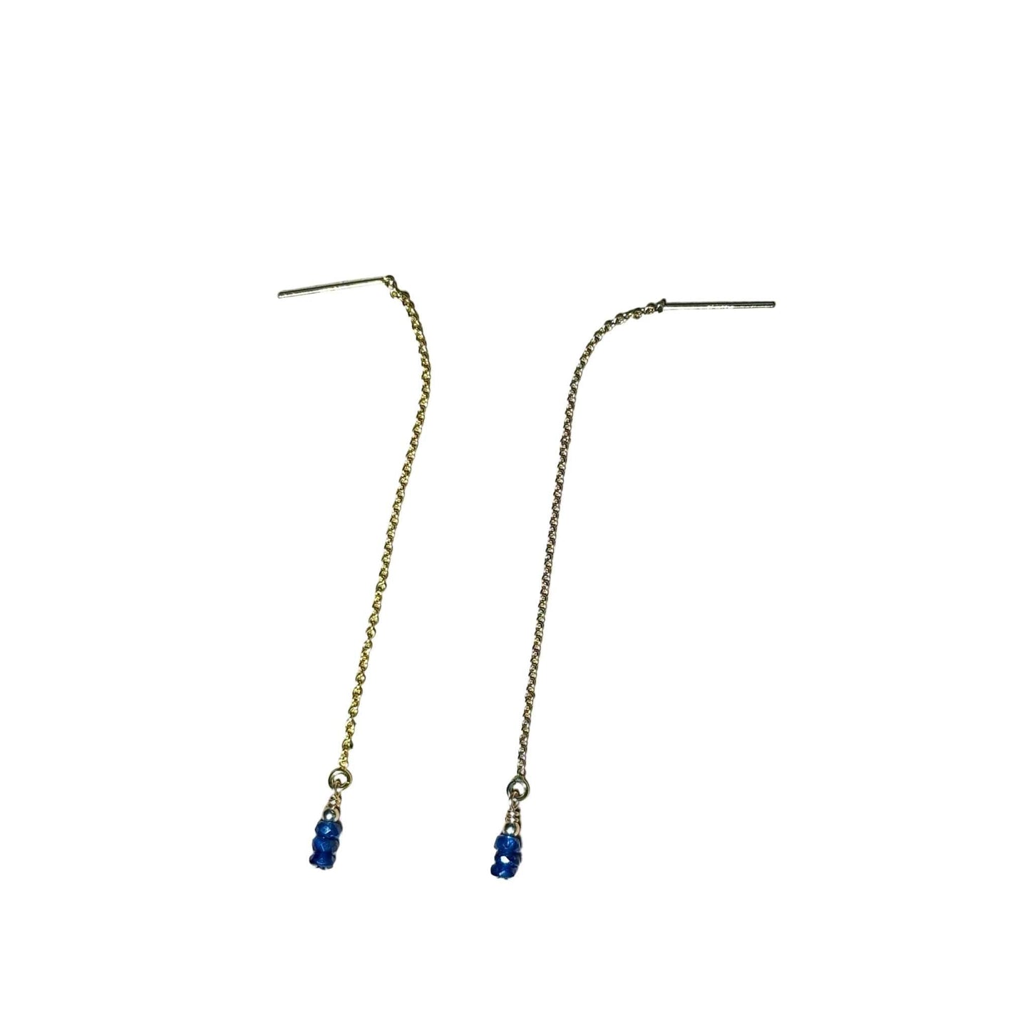 Sept Birthstone Blue Sapphire Bertoni Earrings - Gold Filled Sterling Silver