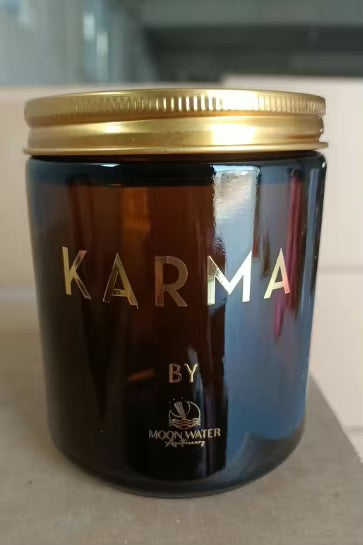 KARMA CANDLE - HIDDEN CRYSTALS INSIDE! Organic Soy 8oz, Insanely long lasting!