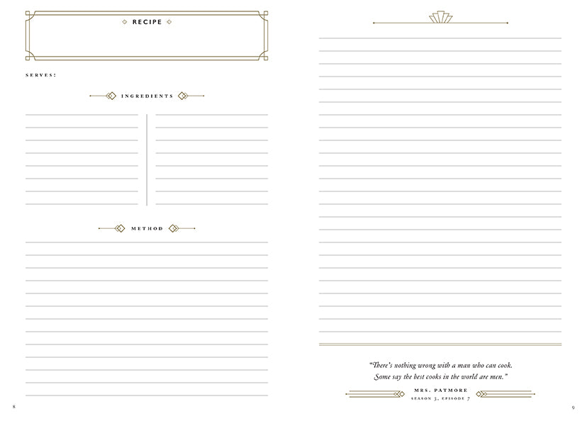 The Official Downton Abbey Mrs. Patmore's Recipe Journal