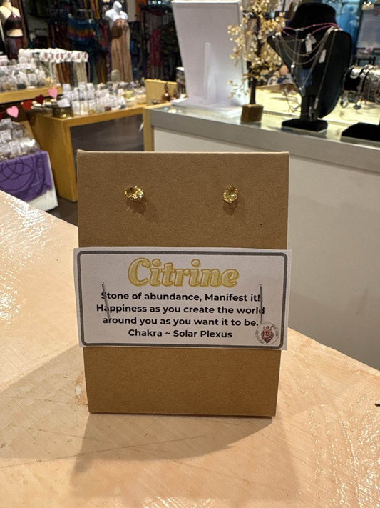 New Citrine Sterling Silver Post Earrings (04.5056)