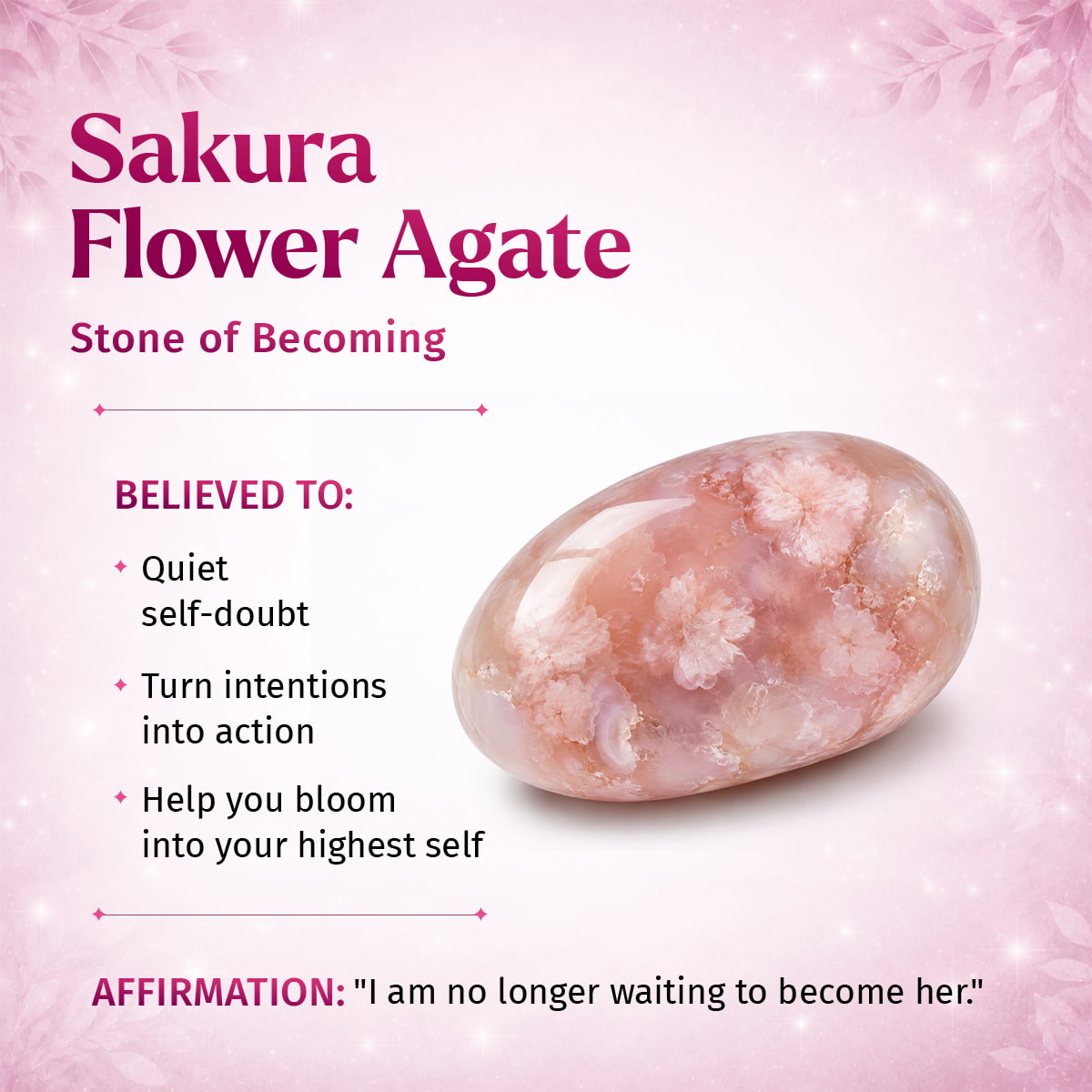 The Woman You’re Becoming - Sakura Flower Agate Bracelet