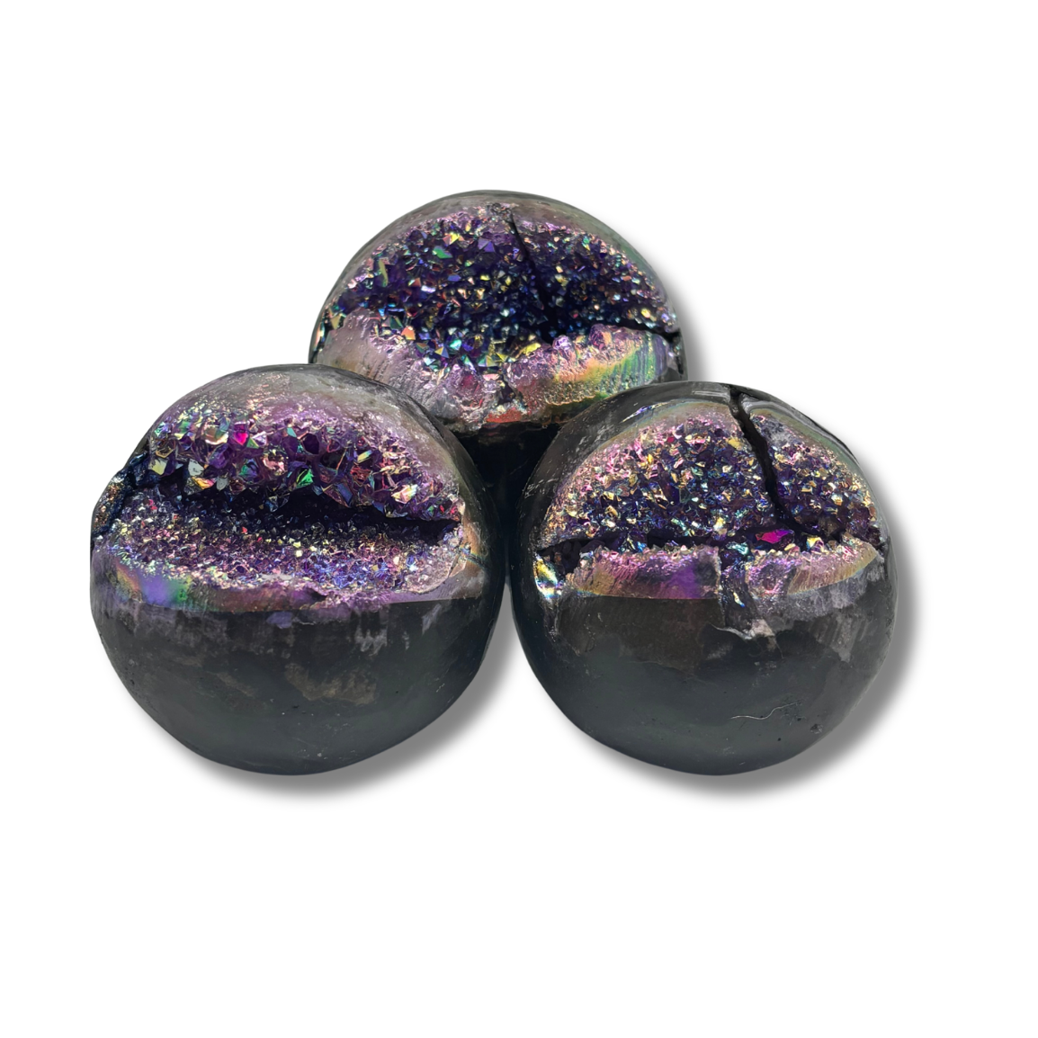 Aura Amethyst Geode Sphere