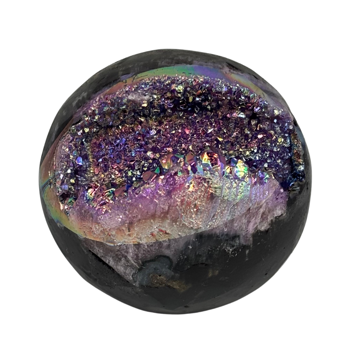 Aura Amethyst Geode Sphere
