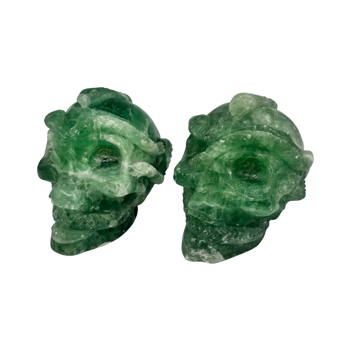 Aventurine Snake Skull