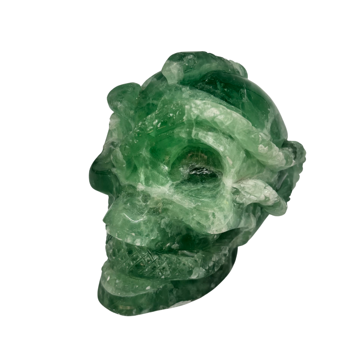Aventurine Snake Skull