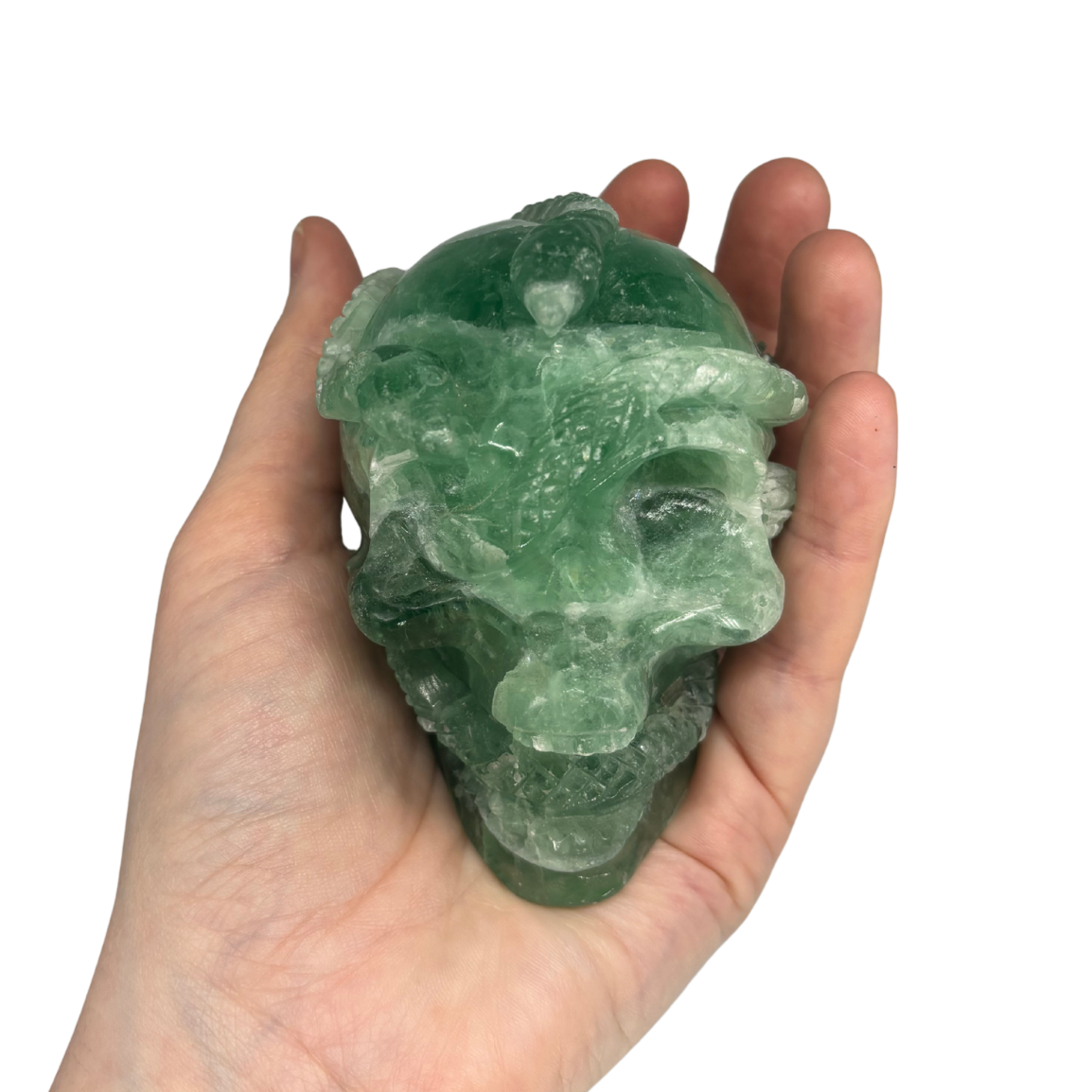Aventurine Snake Skull